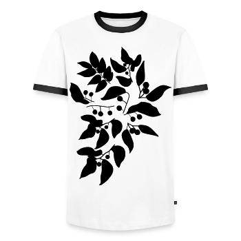 berries c1 - Men's Ringer Shirt - white/black - Front - AI Model Female 172 light (172cm) & AI Model Male 178 dark (178cm)