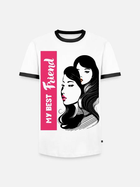 MY BEST FRIENDS - Men's Ringer Shirt - white/black