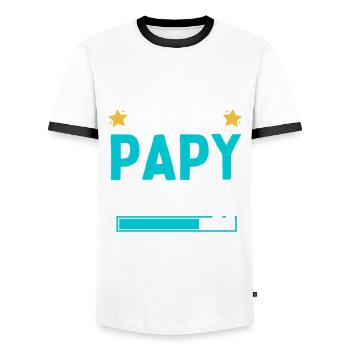 Je peux pas j'vais être Papy 2024 Futur Grand-père - T-shirt contrasté Homme - blanc/noir - Devant - AI Model Female 172 light (172cm) & AI Model Male 178 dark (178cm)