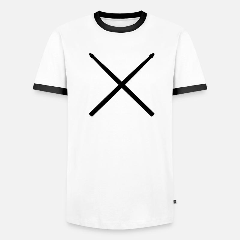 Drum sticks - Men's Ringer Shirt - white/black
