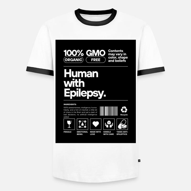 Human with Epilepsy - Männer Kontrast-T-Shirt - Weiß/Schwarz