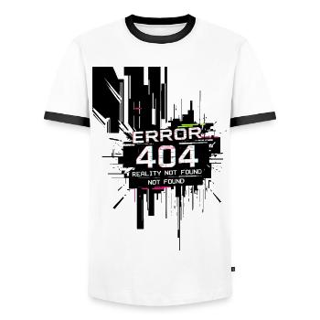 Error: Reality not found - Men's Ringer Shirt - white/black - Front - AI Model Female 172 light (172cm) & AI Model Male 178 dark (178cm)