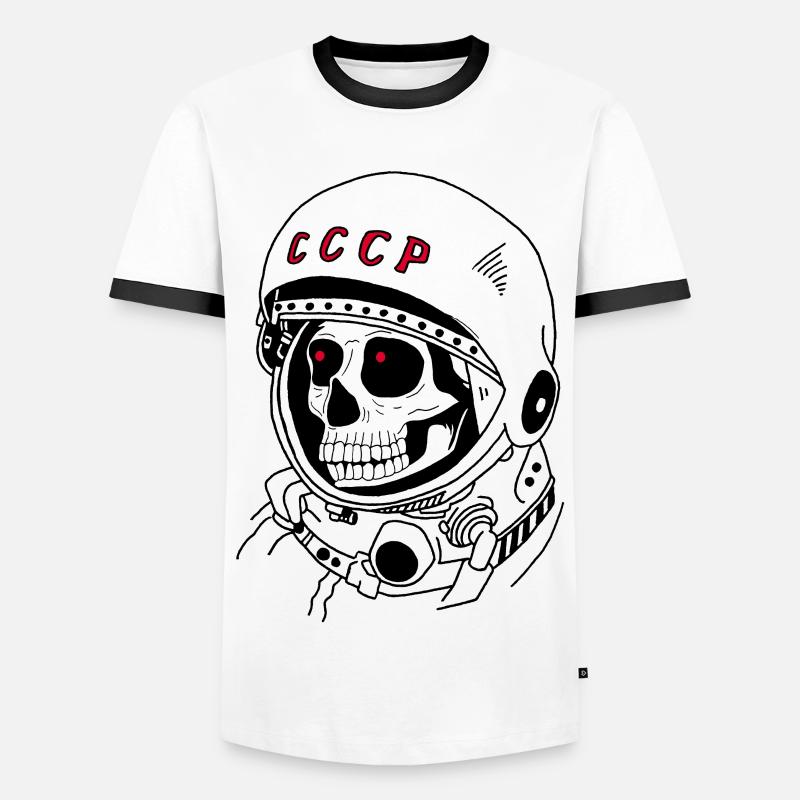 Schädel eines sowjetischen Astronauten - Männer Kontrast-T-Shirt - Weiß/Schwarz