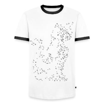 Pissenlit de chat Pissenlit - T-shirt contrasté Homme - blanc/noir - Devant - AI Model Female 172 light (172cm) & AI Model Male 178 dark (178cm)