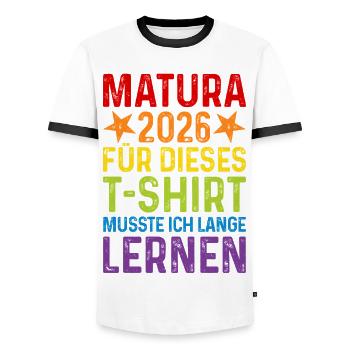 Matura 2026 T-Shirt - Men's Ringer Shirt - white/black - Front - AI Model Female 172 light (172cm) & AI Model Male 178 dark (178cm)