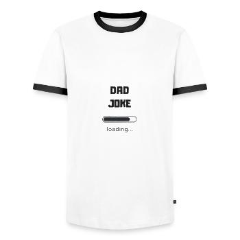 DAD JOKE - Men's Ringer Shirt - white/black - Front - AI Model Female 172 light (172cm) & AI Model Male 178 dark (178cm)