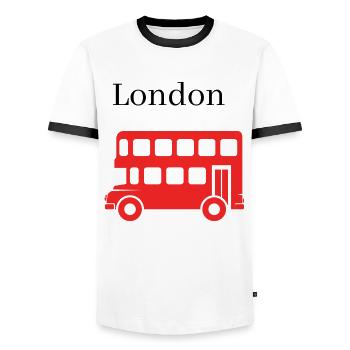 London - Männer Kontrast-T-Shirt - Weiß/Schwarz - Vorne - AI Model Female 172 light (172cm) & AI Model Male 178 dark (178cm)