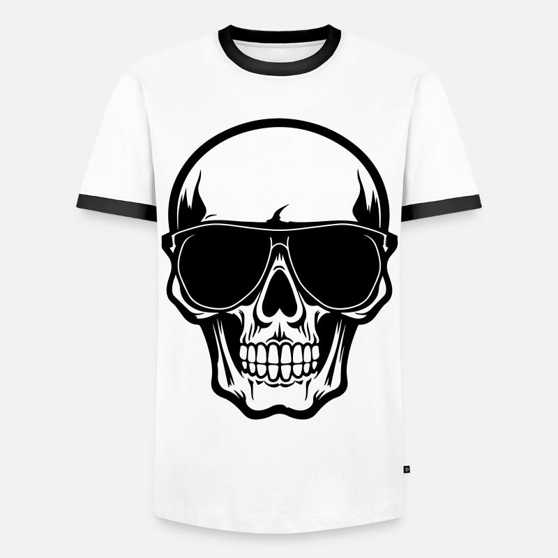 Skull Cool - Men's Ringer Shirt - white/black