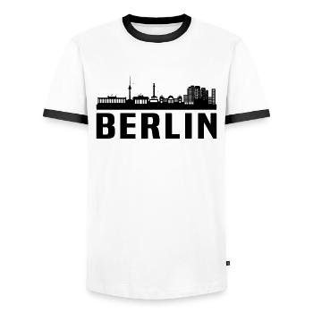 Berlin skyline berlin - Men's Ringer Shirt - white/black - Front - AI Model Female 172 light (172cm) & AI Model Male 178 dark (178cm)
