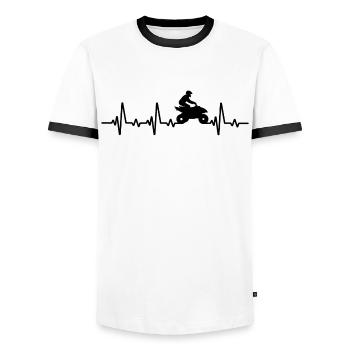 Quad Fahrer Herzschlag Quad Bike - Männer Kontrast-T-Shirt - Weiß/Schwarz - Vorne - AI Model Female 172 light (172cm) & AI Model Male 178 dark (178cm)