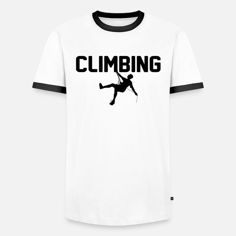 Climbing - Männer Kontrast-T-Shirt - Weiß/Schwarz