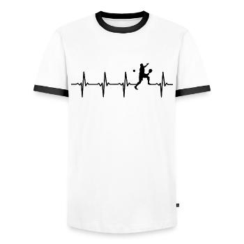 Padel Tennis Heartbeat - Men's Ringer Shirt - white/black - Front - AI Model Female 172 light (172cm) & AI Model Male 178 dark (178cm)