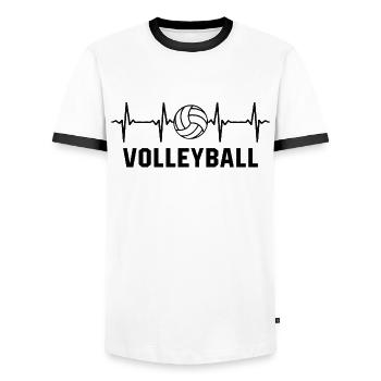 Volley-ball - T-shirt contrasté Homme - blanc/noir - Devant - AI Model Female 172 light (172cm) & AI Model Male 178 dark (178cm)