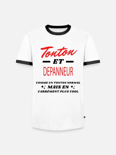 Tonton et DEPANNEUR - T-shirt contrasté Homme - blanc/noir