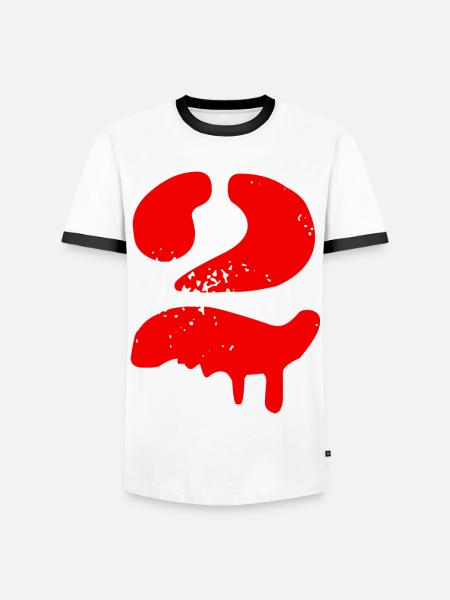 2 Symbole numérique - T-shirt contrasté Homme - blanc/noir