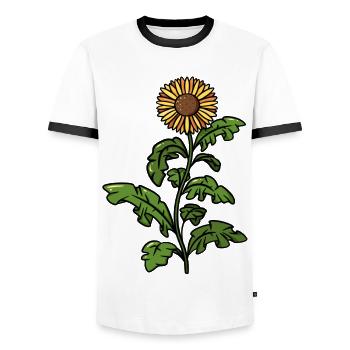 Sonnenblume Geschenkidee - riesige gelbe Blume - Männer Kontrast-T-Shirt - Weiß/Schwarz - Vorne - AI Model Female 172 light (172cm) & AI Model Male 178 dark (178cm)