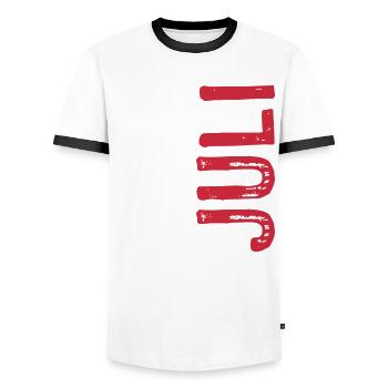 Limited Edition Juli 2005 - Geburtstag - Geschenk - Männer Kontrast-T-Shirt - Weiß/Schwarz - Vorne - AI Model Female 172 light (172cm) & AI Model Male 178 dark (178cm)