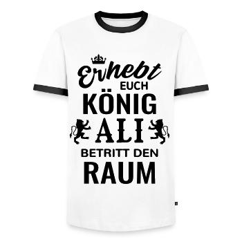 Name Ali Geschenk Geburtstag lustig König Löwe - Männer Kontrast-T-Shirt - Weiß/Schwarz - Vorne - AI Model Female 172 light (172cm) & AI Model Male 178 dark (178cm)