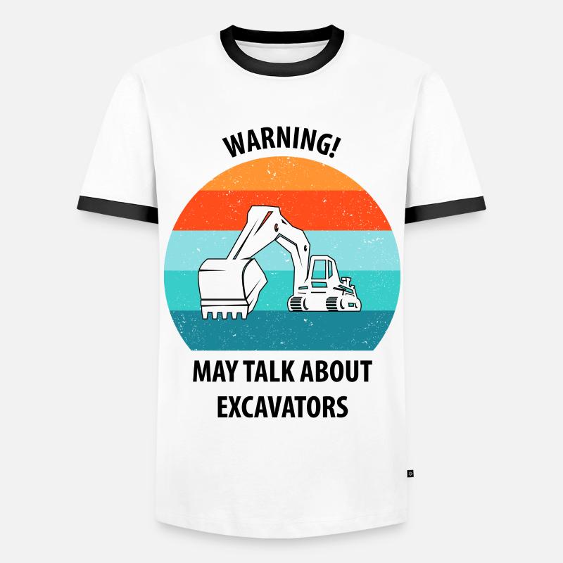Bagger Baggerfahrer Baggerwagen - Männer Kontrast-T-Shirt - Weiß/Schwarz