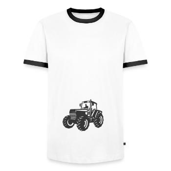 Cadeau papa meilleur papa pilote tracteur - T-shirt contrasté Homme - blanc/noir - Devant - AI Model Female 172 light (172cm) & AI Model Male 178 dark (178cm)