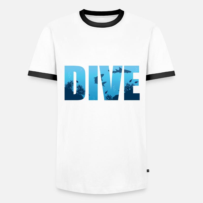 diving - Men's Ringer Shirt - white/black