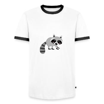 Sois toujours toi-même sauf si tu peux être un raton-laveur - T-shirt contrasté Homme - blanc/noir - Devant - AI Model Female 172 light (172cm) & AI Model Male 178 dark (178cm)