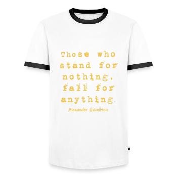 Alexander Hamilton - Ceux qui ne défendent rien - T-shirt contrasté Homme - blanc/noir - Devant - AI Model Female 172 light (172cm) & AI Model Male 178 dark (178cm)