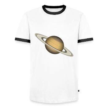 Saturne - Anneau de système solaire planète - T-shirt contrasté Homme - blanc/noir - Devant - AI Model Female 172 light (172cm) & AI Model Male 178 dark (178cm)