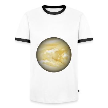 Planet Venus - Männer Kontrast-T-Shirt - Weiß/Schwarz - Vorne - AI Model Female 172 light (172cm) & AI Model Male 178 dark (178cm)