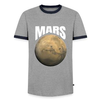 Planète Mars - T-shirt contrasté Homme - gris/marine  - Devant - AI Model Female 172 light (172cm) & AI Model Male 178 light (178cm)