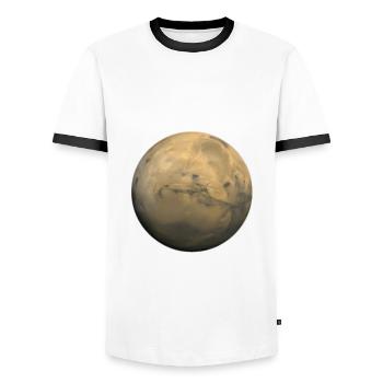 Planet Mars - Men's Ringer Shirt - white/black - Front - AI Model Female 172 light (172cm) & AI Model Male 178 dark (178cm)