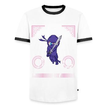 Cadeau de survivant du cancer - Ninja qui combat le cancer - T-shirt contrasté Homme - blanc/noir - Devant - AI Model Female 172 light (172cm) & AI Model Male 178 dark (178cm)