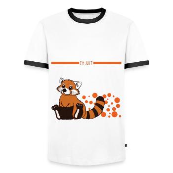 Red Panda I'm Not Shy I'm Just Selectively Social - Männer Kontrast-T-Shirt - Weiß/Schwarz - Vorne - AI Model Female 172 light (172cm) & AI Model Male 178 dark (178cm)