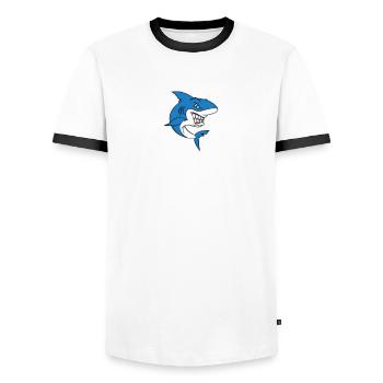 Keep Calm And Love Sharks - Men's Ringer Shirt - white/black - Front - AI Model Female 172 light (172cm) & AI Model Male 178 dark (178cm)