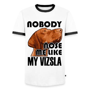 Niemand nasen mich wie mein Vizsla - Männer Kontrast-T-Shirt - Weiß/Schwarz - Vorne - AI Model Female 172 light (172cm) & AI Model Male 178 dark (178cm)