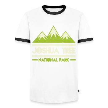 Joshua Tree National Park Retro Vintage - Men's Ringer Shirt - white/black - Front - AI Model Female 172 light (172cm) & AI Model Male 178 dark (178cm)