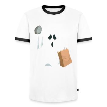 I Got A Rock Ghost - T-shirt contrasté Homme - blanc/noir - Devant - AI Model Female 172 light (172cm) & AI Model Male 178 dark (178cm)