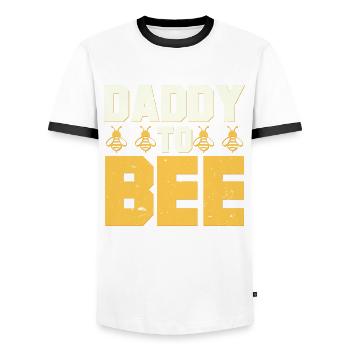 Mens Daddy To Bee New Dad Gifts Best Dad - Männer Kontrast-T-Shirt - Weiß/Schwarz - Vorne - AI Model Female 172 light (172cm) & AI Model Male 178 dark (178cm)