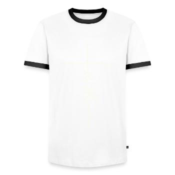 Faith Letter Print - Men's Ringer Shirt - white/black - Front - AI Model Female 172 light (172cm) & AI Model Male 178 dark (178cm)