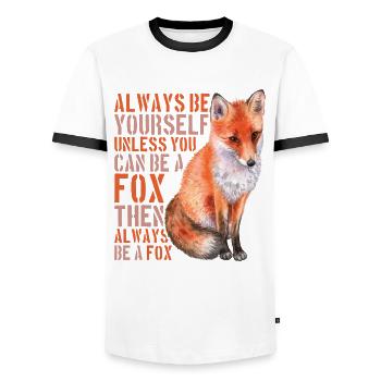 Always Be Yourself Unless You Can Be A Fox - - T-shirt contrasté Homme - blanc/noir - Devant - AI Model Female 172 light (172cm) & AI Model Male 178 dark (178cm)