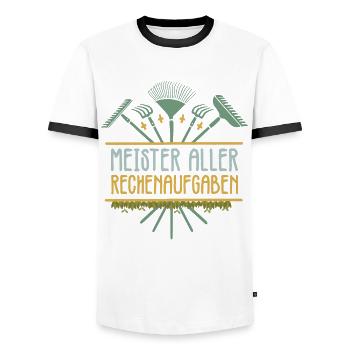 Gärtner Hobbygärtner - Meister Aller - Männer Kontrast-T-Shirt - Weiß/Schwarz - Vorne - AI Model Female 172 light (172cm) & AI Model Male 178 dark (178cm)