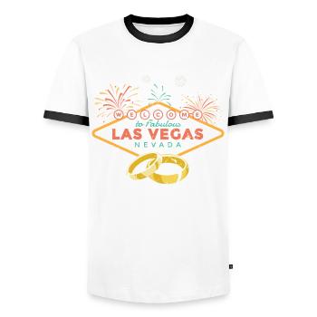 Wedding - Welcome To Fabulous Las Vegas Nevada - - Männer Kontrast-T-Shirt - Weiß/Schwarz - Vorne - AI Model Female 172 light (172cm) & AI Model Male 178 dark (178cm)