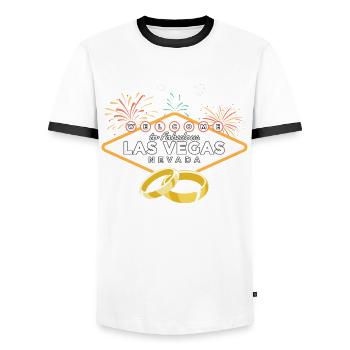 Wedding - Welcome To Fabulous Las Vegas Nevada - - Männer Kontrast-T-Shirt - Weiß/Schwarz - Vorne - AI Model Female 172 light (172cm) & AI Model Male 178 dark (178cm)