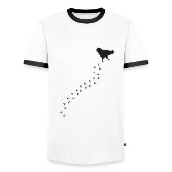 Chicken - Men's Ringer Shirt - white/black - Front - AI Model Female 172 light (172cm) & AI Model Male 178 dark (178cm)