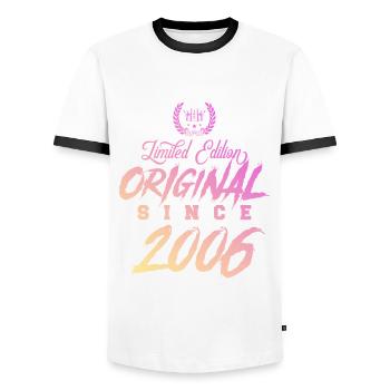 2006 limited edition original - Männer Kontrast-T-Shirt - Weiß/Schwarz - Vorne - AI Model Female 172 light (172cm) & AI Model Male 178 dark (178cm)
