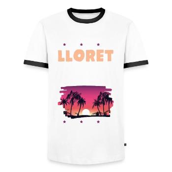 Lloret De Mar 2022 - Männer Kontrast-T-Shirt - Weiß/Schwarz - Vorne - AI Model Female 172 light (172cm) & AI Model Male 178 dark (178cm)