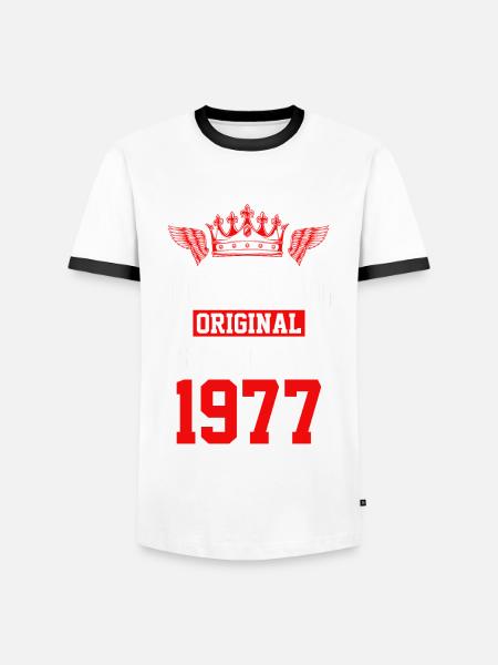 1977 limited edition - Men's Ringer Shirt - white/black