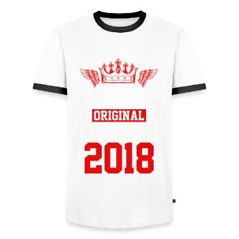 2018 limited edition - Männer Kontrast-T-Shirt - Weiß/Schwarz - Vorne - AI Model Female 172 light (172cm) & AI Model Male 178 dark (178cm)