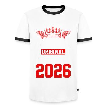 2026 limited edition - Männer Kontrast-T-Shirt - Weiß/Schwarz - Vorne - AI Model Female 172 light (172cm) & AI Model Male 178 dark (178cm)