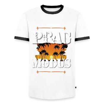 Prag Modus - Männer Kontrast-T-Shirt - Weiß/Schwarz - Vorne - AI Model Female 172 light (172cm) & AI Model Male 178 dark (178cm)